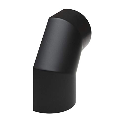 raik SH118-150-sw Rauchrohrbogen / Ofenrohr 150mm - Thermoschild seitlich 90° schwarz