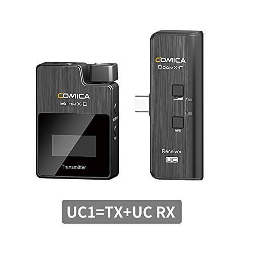 COMICA BoomX-D Digitalmikrofon Visual Power Echtzeit-Audiomonitor für DSLR Spiegelloses Video Canon Nikon Kamera iPhone Wireless 2.4G (UC1=TX+ UC RX)
