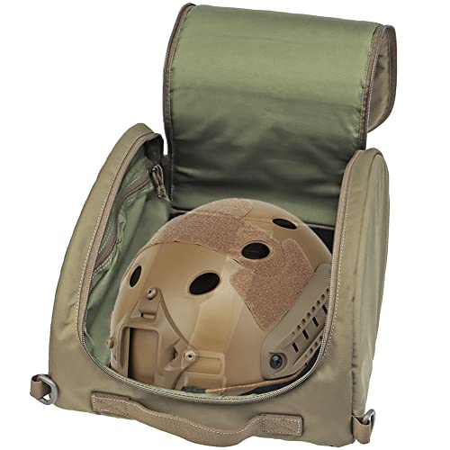AQzxdc Taktische Helm Tasche, Outdoor Paintball Gear Storage Handtasche, mit Zwei Seitentaschen, Zum Laden Von Taktischen, Helmen/Masken/Brillen/NVG Etc,Grün