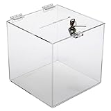 DELIGHT DISPLAYS® Spendenbox Losbox Sammelbox Eventbox mit Schloss 200x200x200mm aus Acryl
