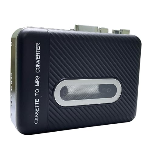ZONTTR 1 Set Kassettenband auf MP3-Musikkonverter, USB-Kassettenaufnahme, Walkman, Tape-Player, schwarz, Kunststoff, ohne PC