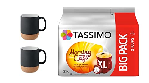 Morning Café XL, 21 Kaffee Kapseln im Big Pack, 163.8 g plus Becher mit Henkel Edition 2023 mit Korkboden