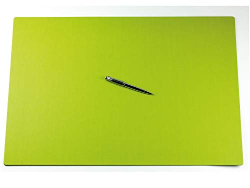 DELMON VARONE - Personalisierbare Schreibtischunterlage XXL aus „EcoAppleLeather“ Grün, Öko Apfelleder Schreibunterlage rutschfest & abwaschbar, Schreibtisch Unterlage aus veganem Ökoleder, 65 x 45 cm