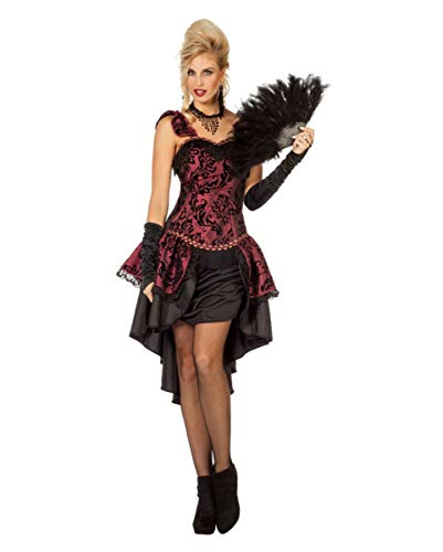 Horror-Shop Burlesque Tänzerin Damen Kostümkleid Bordeaux für Fasching 38