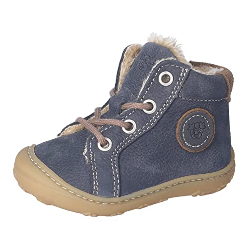 RICOSTA Baby Mädchen Lauflernschuhe Georgie,Kinder Boots,WMS:Mittel,lose Einlage,terracare,Booties,gefüttert,schnürer,Graphit/Blush (450),21 EU