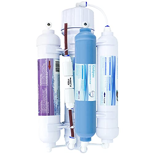 Geekpure 4-stufiges tragbares Aquarium Umkehrosmose Trinkwasserfiltersystem 100 GPD – mit Entionisierungs DI-Filter TDS bis 0