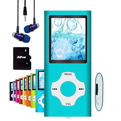 Hotechs MP3-Player/MP4-Player, MP3-Musik-Player mit 32 GB Speicher, SD-Karte, schlank, klassisch, digital, LCD, 4,6 cm (1,82 Zoll) Bildschirm, Mini-USB-Anschluss mit FM-Radio, Sprachaufnahme