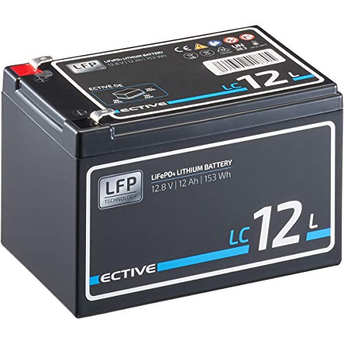 ECTIVE LC12L 12V 12Ah 153Wh LiFePo4 Lithium-Eisenphosphat Versorgungs-Batterie mit BMS