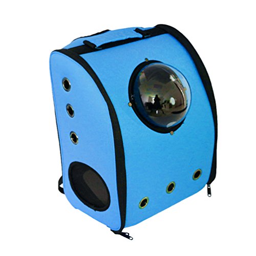 LvRao Rucksäcke Hundeflugtasche für Katzen, Hunde Transportbox Atmungsaktiv Transporttasche Haustiertragetasche (Blau, 32 * 22 * 40cm)