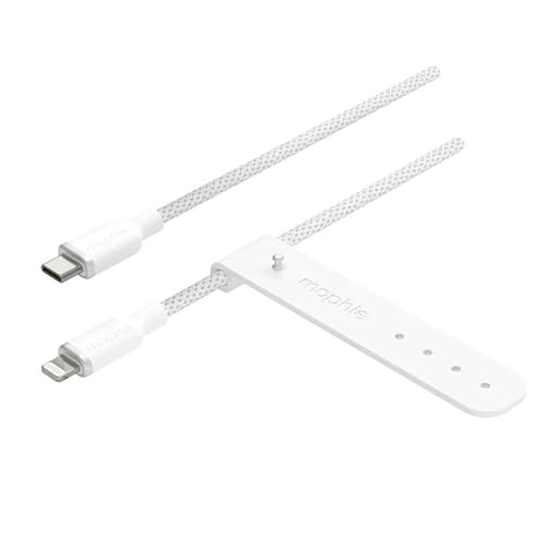ZAGG mophie chargestream charging cable USB-C to lightning cable 3 meter, Fast Charging, Heavy Duty, Braided, White