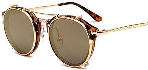 NIUASH Sonnenbrille polarisiert Clip auf Sonnenbrillen Männer Steampunk Frauen Mode Brille Vintage Retro Mode Sonnenbrille Uv400-6