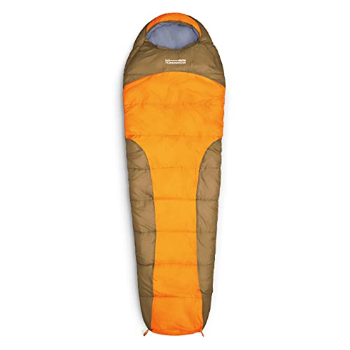 Lumaland Outdoor Schlafsack Mumienschlafsack, 230 x 80 cm, inklusive Packsack, 50 x 25 cm gepackt orange