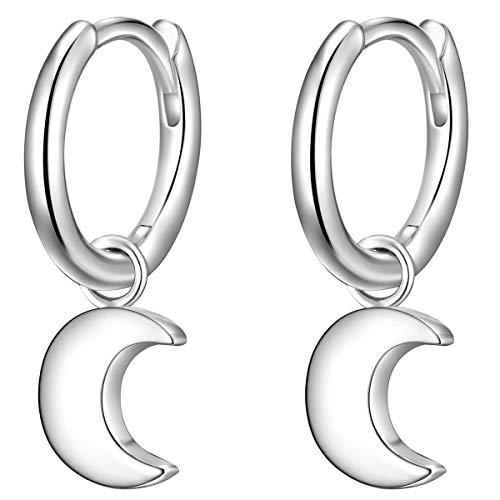 Glanzstücke München Damen-Ohrcreolen Mond Sterling Silber 925 - Creolen hängend für Frauen
