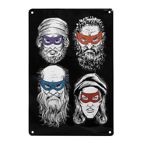 getDigital Teenage Mutant Ninja Artists Blechschild - Dekobild aus Metall für Nerds & Comics Fans - 20 x 30,3 cm, Weißblech