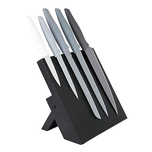 axentia Magnet-Messerblock, schwarz, weiß, grau, 6-teilig