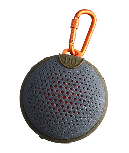 Boompods Aquablaster Alexa Enabled BT Speaker' tragbarer wasserdichter Bluetooth-Lautsprecher mit Kabrabiner (Grün/Orange)
