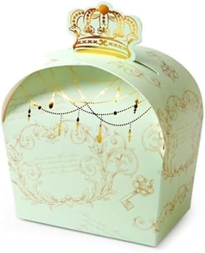 ❀ Süßigkeiten-Schachtel, Bronzing Crown Geschenkbox, faltbar, for Hochzeit, Party, Süßigkeiten, Farbboxen, kleine Schmuck-Papierbox (Farbe: Rosa, Größe: 50 Stück_8,5 x 5 x 9,5 (Farbe: Rosa, Größe) (C