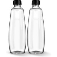 SodaStream DuoPack Glasflache, Ersatzflaschen geeignet Wassersprudler Duo, 2X 1L Fassungsvermögen, Schwarz, 10x19.5x29
