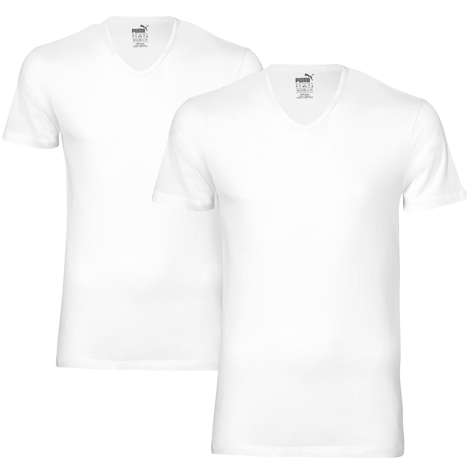 Puma Herren T-Shirt Basic 2er Pack, White, M, 652002001