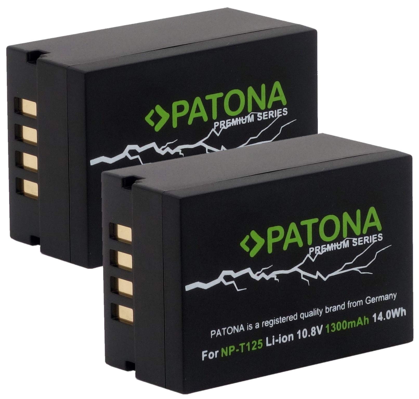 PATONA Premium (2X) Ersatz für Fujifilm NP-T125 Hochleistungsakku 14.0Wh - GFX-50s GFX-50R GFX-100