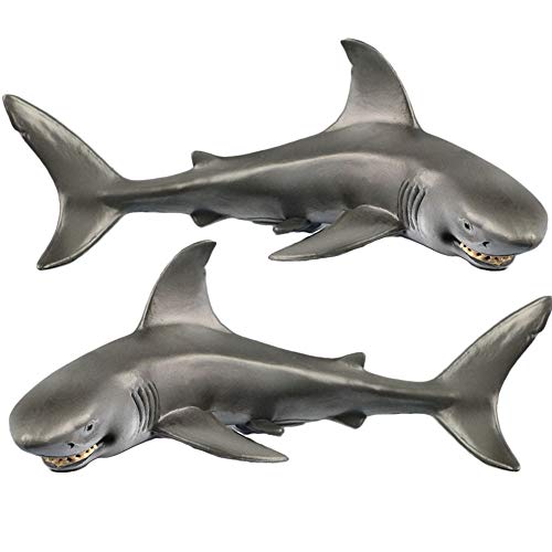 2 Stück Smile Shark Figuren Aquarium Decor, Sealife Replik Aquarium Ornament mit schlauen Lächeln spannendes Aquarium Landschaft Wilddekoration Zubehör