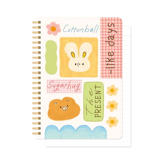 Monolike Unmatched Friends A5 Line Spiral Notebook Series.2, Ivory - Hardcover 5.83 x 8.27inch 128 Page