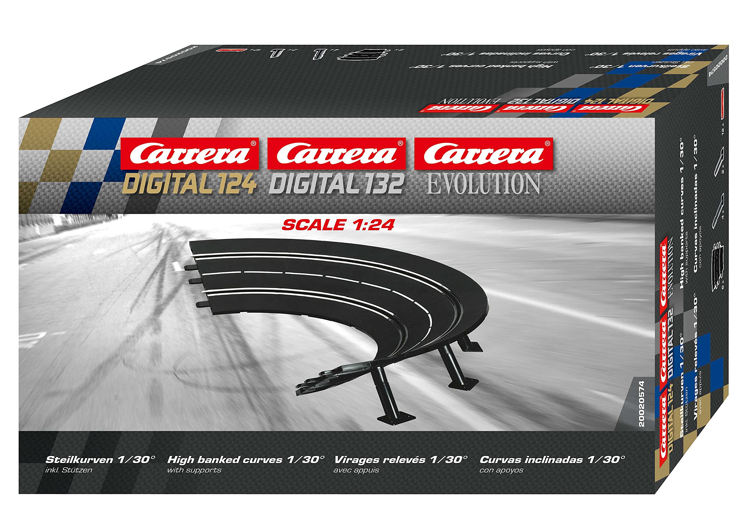 Carrera Exclusiv/Evolution Steilkurven 1/30°, 6 Stück