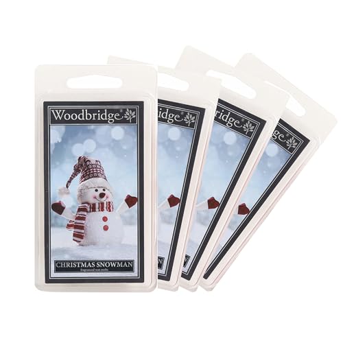 Woodbridge Duftwachs für Duftlampe | 4er Set Christmas Snowman | Duftwachs Winter | 8 Wax Melts für Duftlampe | Raumduft für Aromatherapie | 10h Duftdauer je Melt (68g)