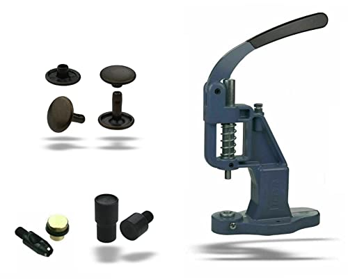 Ista Tools Nietenpresse Set Hohlnieten + Lochpfeife + Hohlnieten Werkzeug + 100 STK. rostfreie Hohlnieten Doppelkopf (7 x 8 mm, Antik)