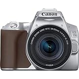 Canon EOS 250D Digitalkamera (24,1 Megapixel, 7,7 cm (3 Zoll) Vari-Angle Display, APS-C-Sensor, 4K, Full-HD, DIGIC 8, WLAN, Bluetooth) inkl. EF-S 18-55mm f/4-5,6 IS STM Objektiv silber