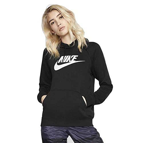 Nike Damen Hoodie Sportswear Essential, Black/White, S, BV4126-010