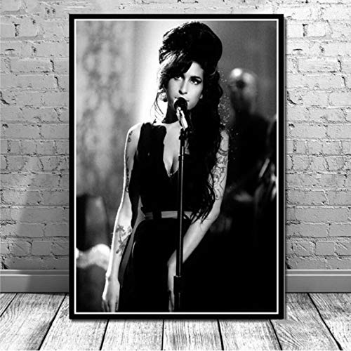 Schönheit Frau Amy Winehouse Musik Sängerin Star Pop Poster Drucke Benutzerdefinierte Kunst Ölgemälde Wandbilder Für Wohnzimmer Wohnkultur 50 × 70Cm Kein Rahmen