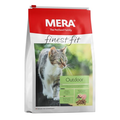 MERA finest fit Outdoor Katzenfutter - Weizenfreies Trockenfutter mit frischem Geflügel und Reis für die bedarfsgerechte Ernährung von Outdoor-Katzen