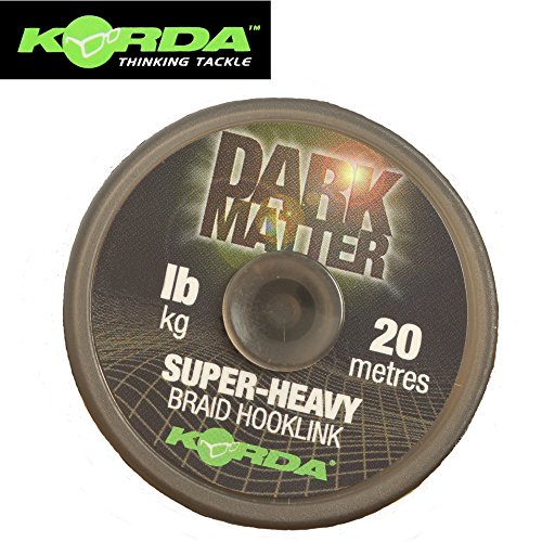 Korda Dark Matter Braid 20m - Vorfachschnur zum Karpfenangeln, geflochtene Schnur für Karpfenvorfächer, Vorfachmaterial, Tragkraft:30lbs/13.6kg