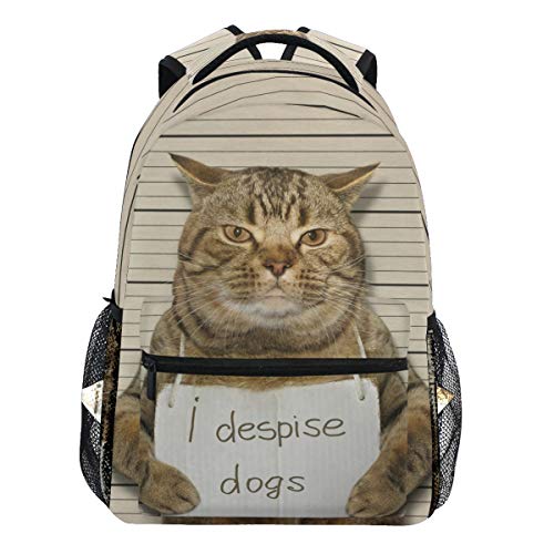 Oarencol A Bad Cat Despises All Dogs Rucksack Bookbag Daypack Travel School College Bag