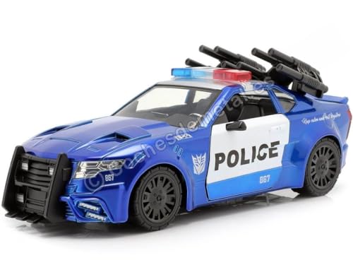 Jada Toys - 98400 - Modellbau - Film Transformers Polizei - Transformers 5 Barricade Polizei denn - Maßstab 1/24, Blau/Weiß