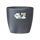 elho Brussels Rund Rollen 35 - Blumentopf für Innen - 100% recyceltem Plastik - Ø 35.0 x H 33.0 cm - Schwarz/Anthrazit