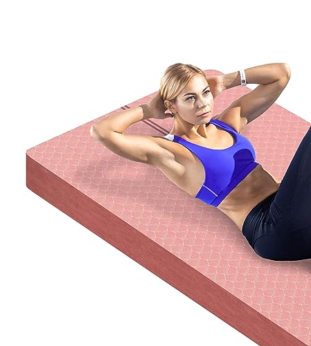LaiEr Große Übungsmatte - 30mm dicke Yogamatte Fitnessmatte für Fitnessstudio, Yoga, Pilates, Stretching und Bodenübungen für Frauen und Männer mit kostenloser Tragetasche und Klettband(183X80cmX30mm)