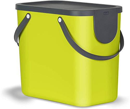Rotho Albula Mülltrennungssystem für Küche / Mülleimer 25L / Kunststoff hellgrün/anthrazit 25 Liter