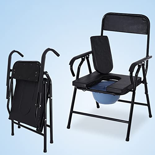Gepolsterter Neben-Toilettenstuhl 3-in-1-Duschsitz für Toilette mit Armlehnen und abnehmbarem Eimer für Senioren und Behinderte