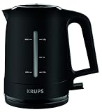 Krups BW2448 Wasserkocher Pro Aroma | 1,6 L Fassungsvermögen | 2.400 W | Beleuchteter Ein-/ Ausschalter | Anti-Kalk-Filter | Schwarz