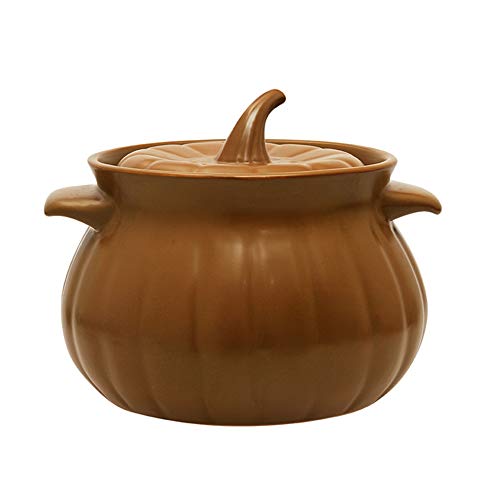 Auflaufform, Keramik-Auflaufform Mit Deckel, Kreativer Kürbisförmiger Keramik-Suppentopf Open Flame Stew Pot Suppentopf Hochtemperaturtopf-4400ml