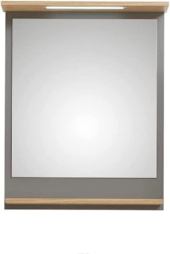 Pelipal Badezimmer-Spiegelpaneel Quickset 937 in Quarzgrau Matt, 60 cm x 76 cm | Spiegel inkl. LED-Beleuchtung