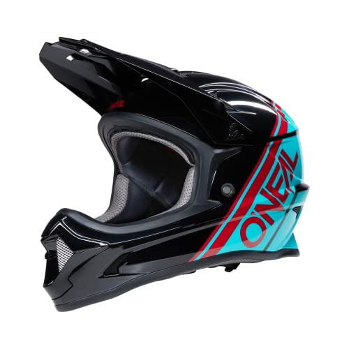 O'NEAL | Mountainbike-Helm | MTB Downhill | Nach Sicherheitsnorm EN1078, Ventilationsöffnungen für Luftstrom & Kühlung, ABS Außenschale | SONUS Helmet Split | Erwachsene | Schwarz Türkis | Größe L