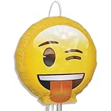 Zwinkergesicht Emoji-Pinata - Zugschnur