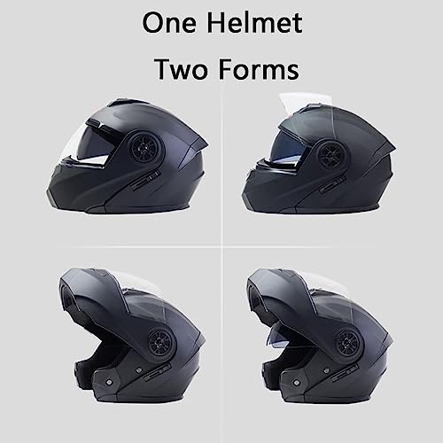 Adults Modularer Klapphelm Mit Bluetooth,ECE Genehmigt Motorrad Integrierter Bluetooth-Helm Mit Doppelvisier,mit Automatische Reaktion Motorradhelm Sturzhelm Für Herren Und Damen