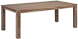 Ibbe Design Rechteckig Ausziehbar Esstisch 140x90 Natur Massiv Akazie Holz Esszimmer Tisch Alaska, L140xB90x H75 cm