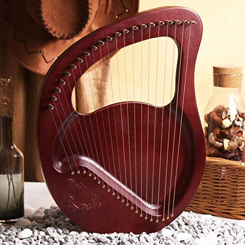 24 Saiten Lyre Harp Massivholz Mahagoni Harfe Mit Tragetasche Tuning Wrench String Geschenk Für Anfänger Musik Liebhaber Kinder Erwachsene Harfen Red