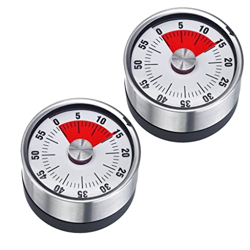 Westmark 2 Kurzzeitmesser/Küchentimer, mechanisch, magnetisch, 1-60 Minuten, Edelstahl/Kunststoff, Futura, Anthrazit/Silber, 109022E3