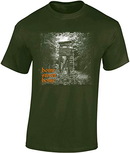 Jäger T-Shirt Männer - Home Sweet Home - Geschenk für Jäger - Jagd Tshirt Herren - Jäger Kleidung Jagd Zubehör (Army 3XL)